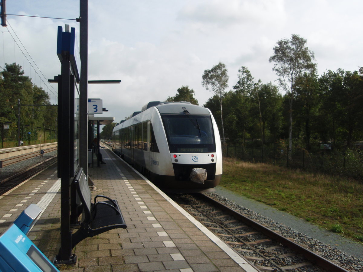 Ein LINT der Arriva als Stoptrein nach Almelo - Hardenberg in Marinberg. 02.10.2017