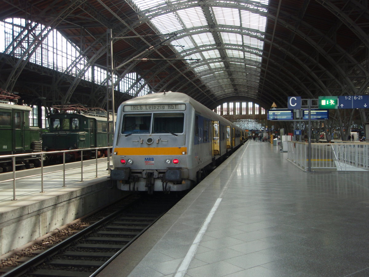 Ein Steuerwagen der Mitteldeutschen Regiobahn als RE 6 aus Chemnitz Hbf in Leipzig Hbf. 20.06.2020