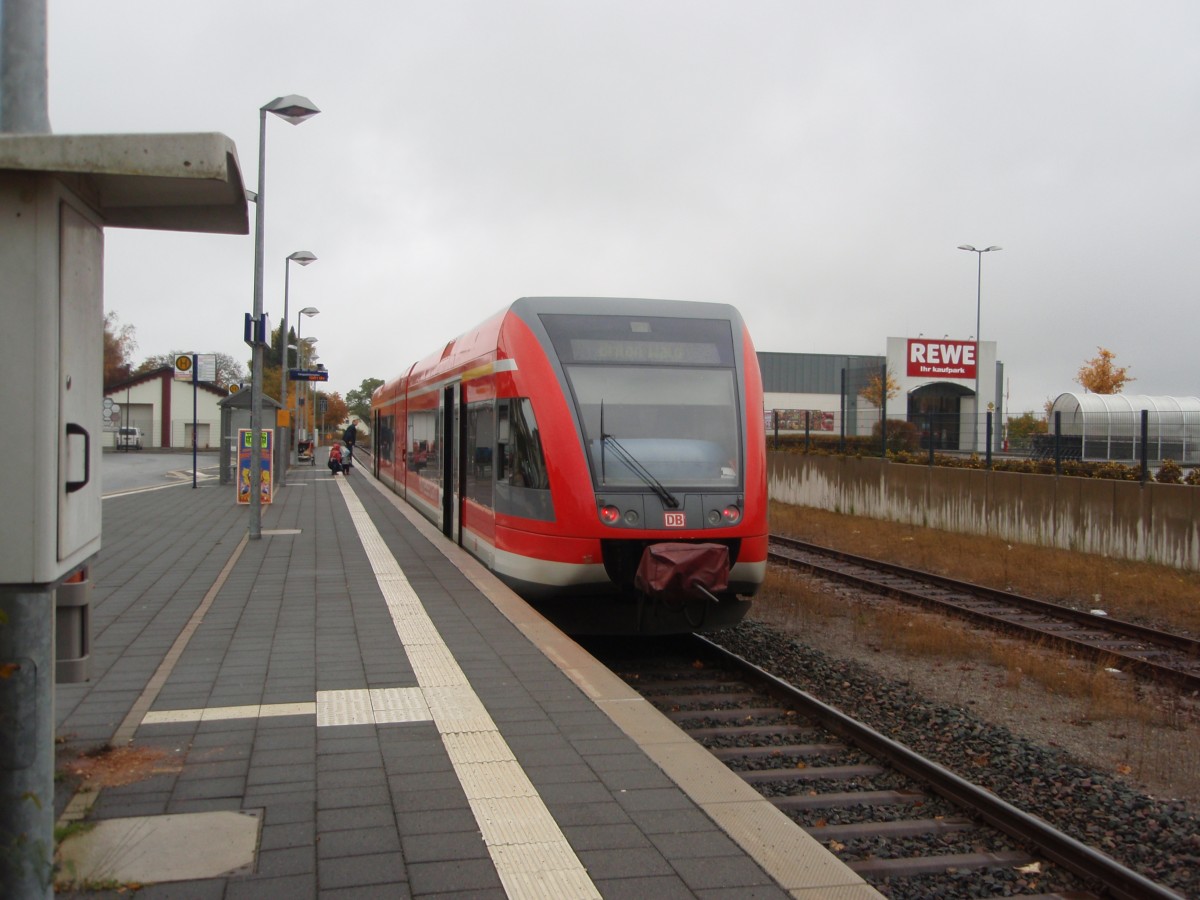 Ein VT 646 der Kurhessenbahn als RB 55 aus Brilon Wald in Brilon Stadt. 25.10.2015