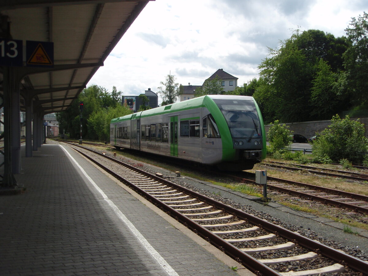 Ein VT 646 der Westerwaldbahn in Betzdorf (Sieg). 11.06.2022