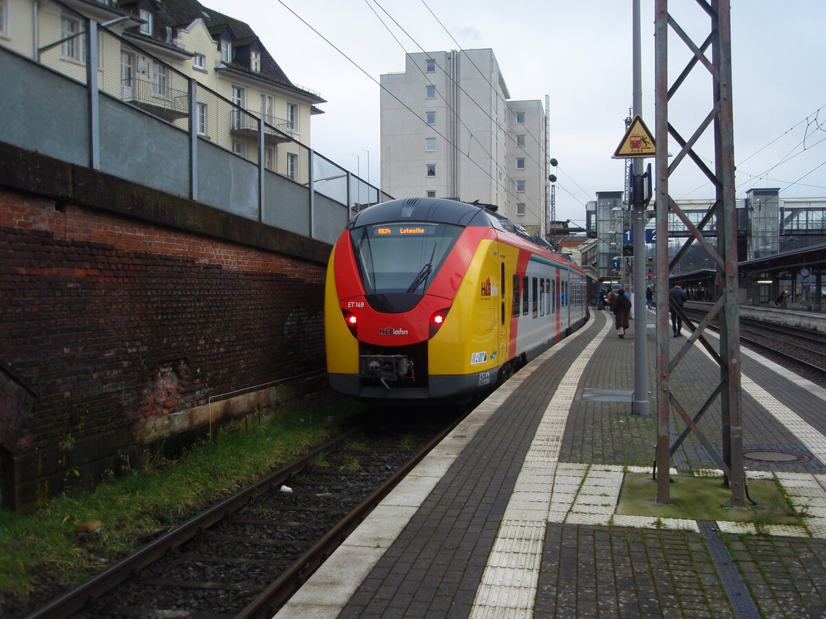 ET 149 der Hessischen Landesbahn als RE 34 aus Dortmund Hbf in Siegen Hbf. 20.12.2024