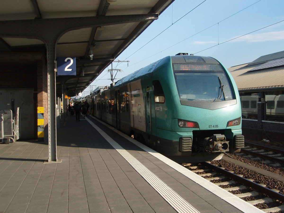 ET 4.05 der eurobahn als RB 61 Bielefeld Hbf - Hengelo in Rheine. 28.07.2018