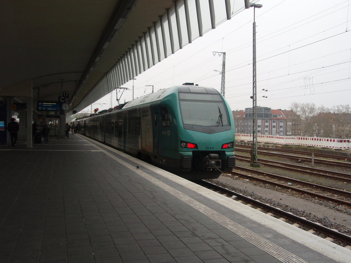 ET 4.21 der eurobahn als RB 50 aus Dortmund Hbf in Mnster (Westf.) Hbf. 23.03.2019