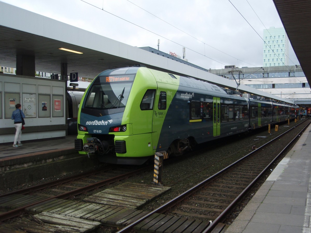 ET 6.03 der nordbahn als RB 71 aus Wrist in Hamburg-Altona. 01.09.2015