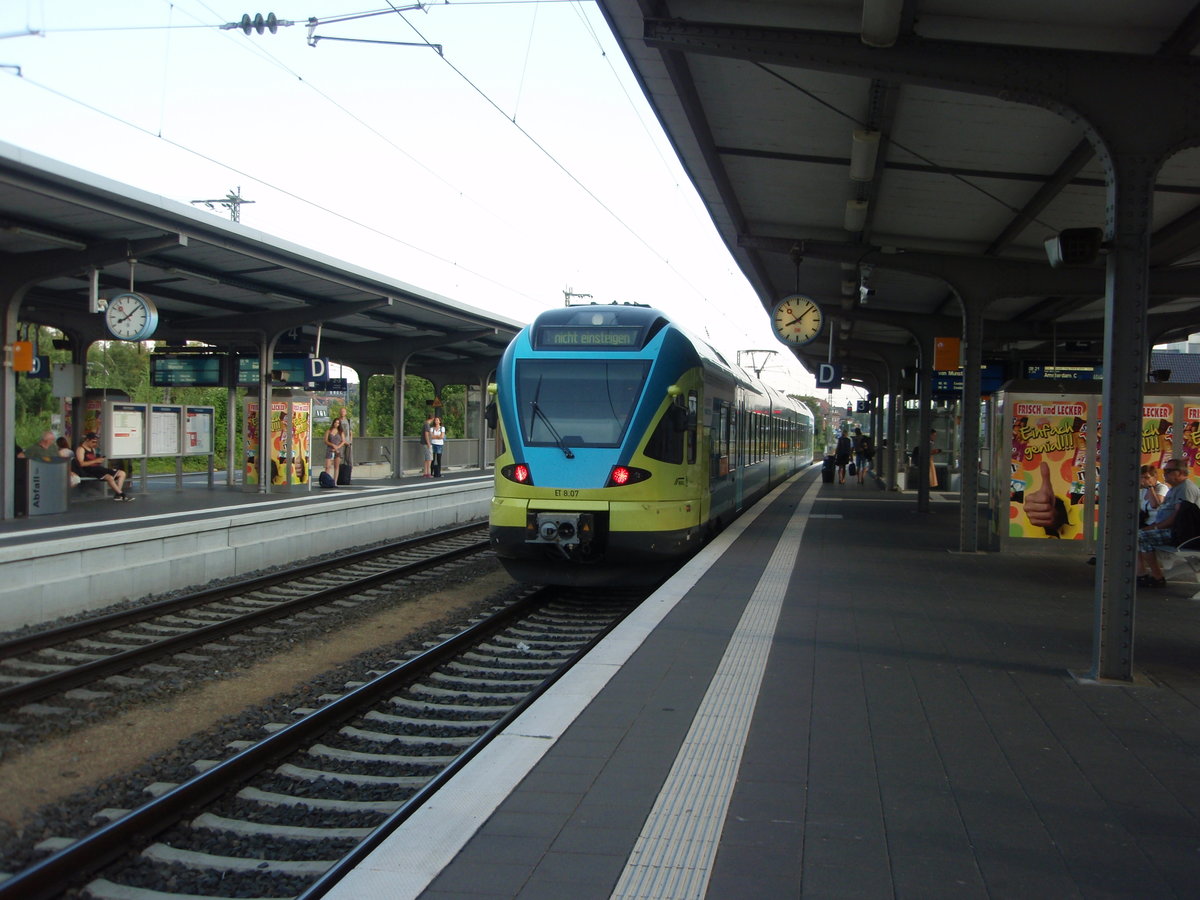 ET 8.07 der eurobahn als RB 65 aus Mnster (Westf.) Hbf in Rheine. 28.07.2018