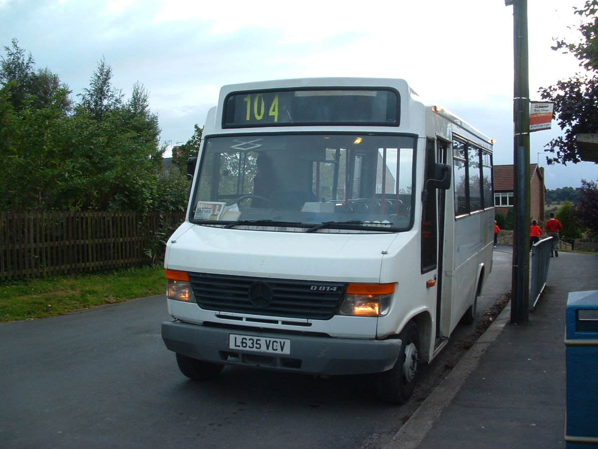 L635VCV
Mercedes Benz 709D
Plaxton B25F

New in 1994 to Western National carrying fleet number 635.

Photograph taken at Newfield, County Durham, England on 10th October 2008, whilst on loan to Scarlet Band.	