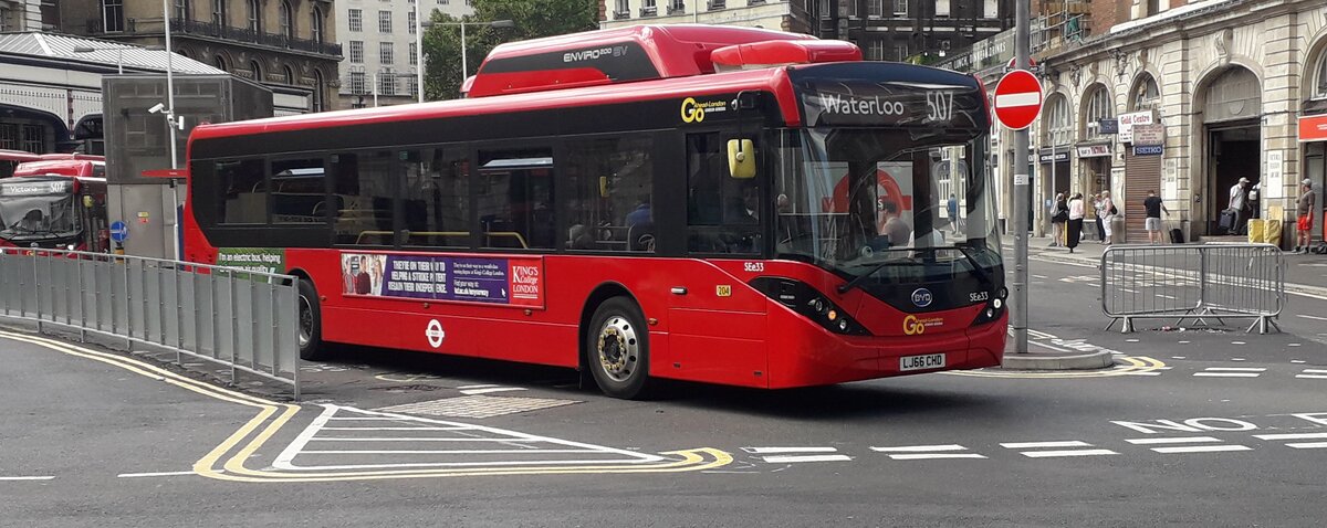 LJ66 CHD
2016 BYD D9UR
AD Enviro 200EV
London General SEe33
Victoria Station, London 30th June 2019.