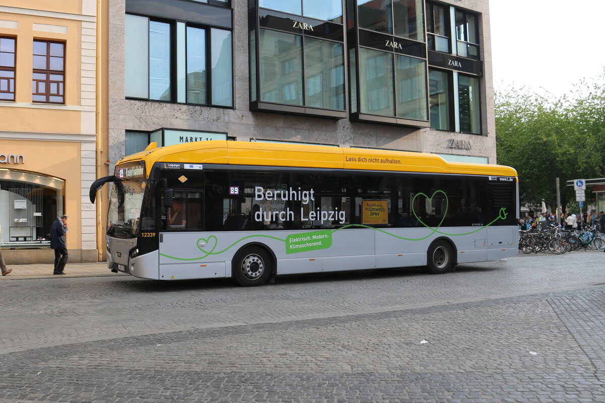 LVB Leipzig - Nr. 12'339/L-DE 1339 - VDL Citea SLF 120 elec am 20. Mai 2023 in Leipzig (Aufnahme: Martin Beyer)