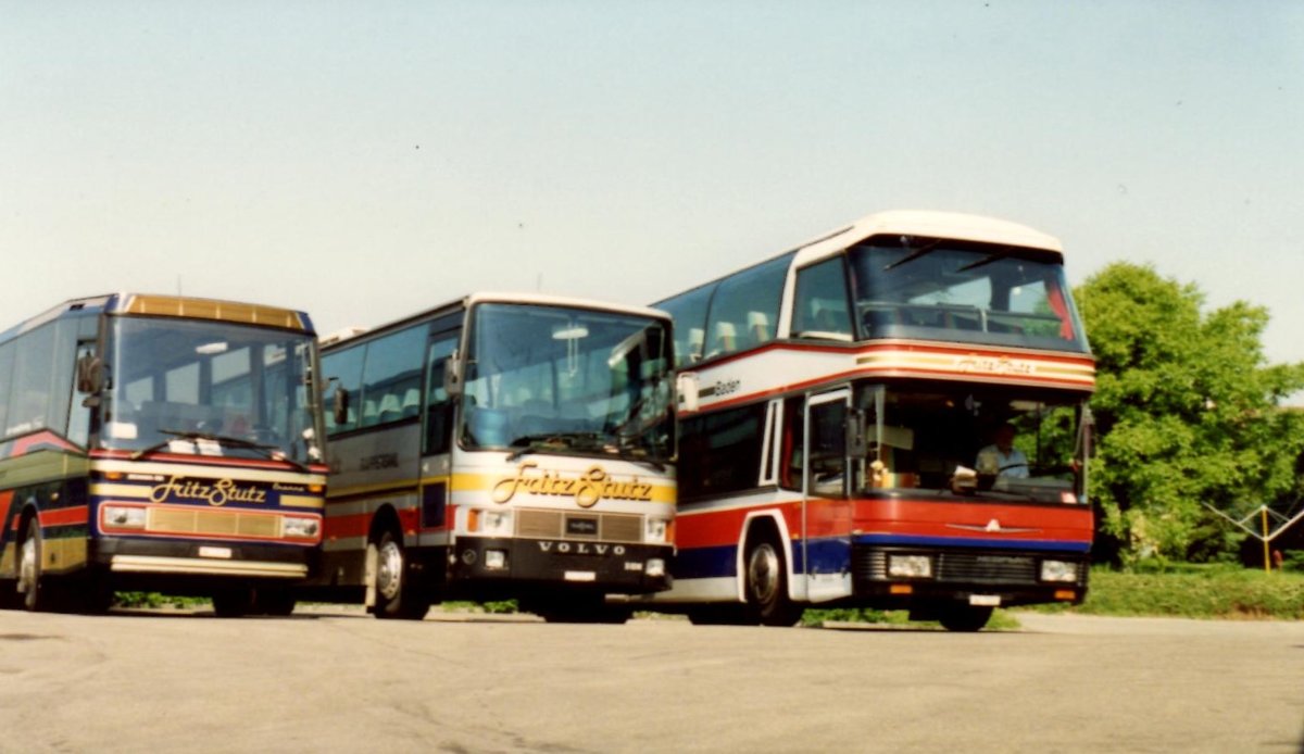 (MD160) - Aus dem Archiv: Stutz, Baden - Scania/Padane + Volvo/Van Hool + Neoplan im Mai 1990