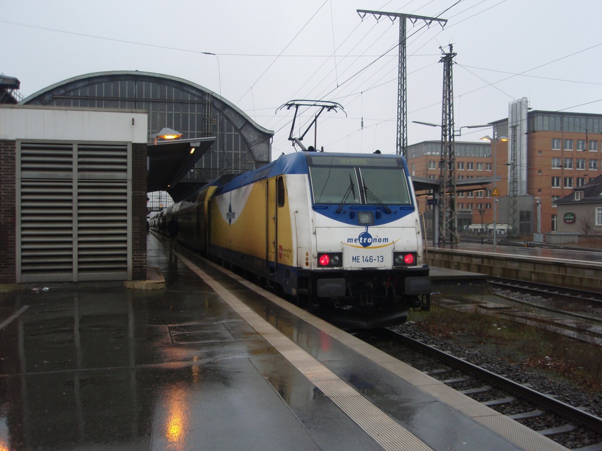 ME 146-13 der metronom Eisenbahngesellschaft als RE 4 aus Hamburg Hbf in Bremen Hbf. 07.02.2015