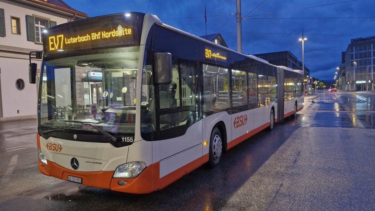 Mercedes-Benz Citaro G C2, SO 155955, in Solothurn Hauptbahnhof, als Ersatzverkehr Solothurn-Luterbach-Deitingen, Busbetriebe Solothurn und Umgebung, Aufgenommen am 14. Mai 2026