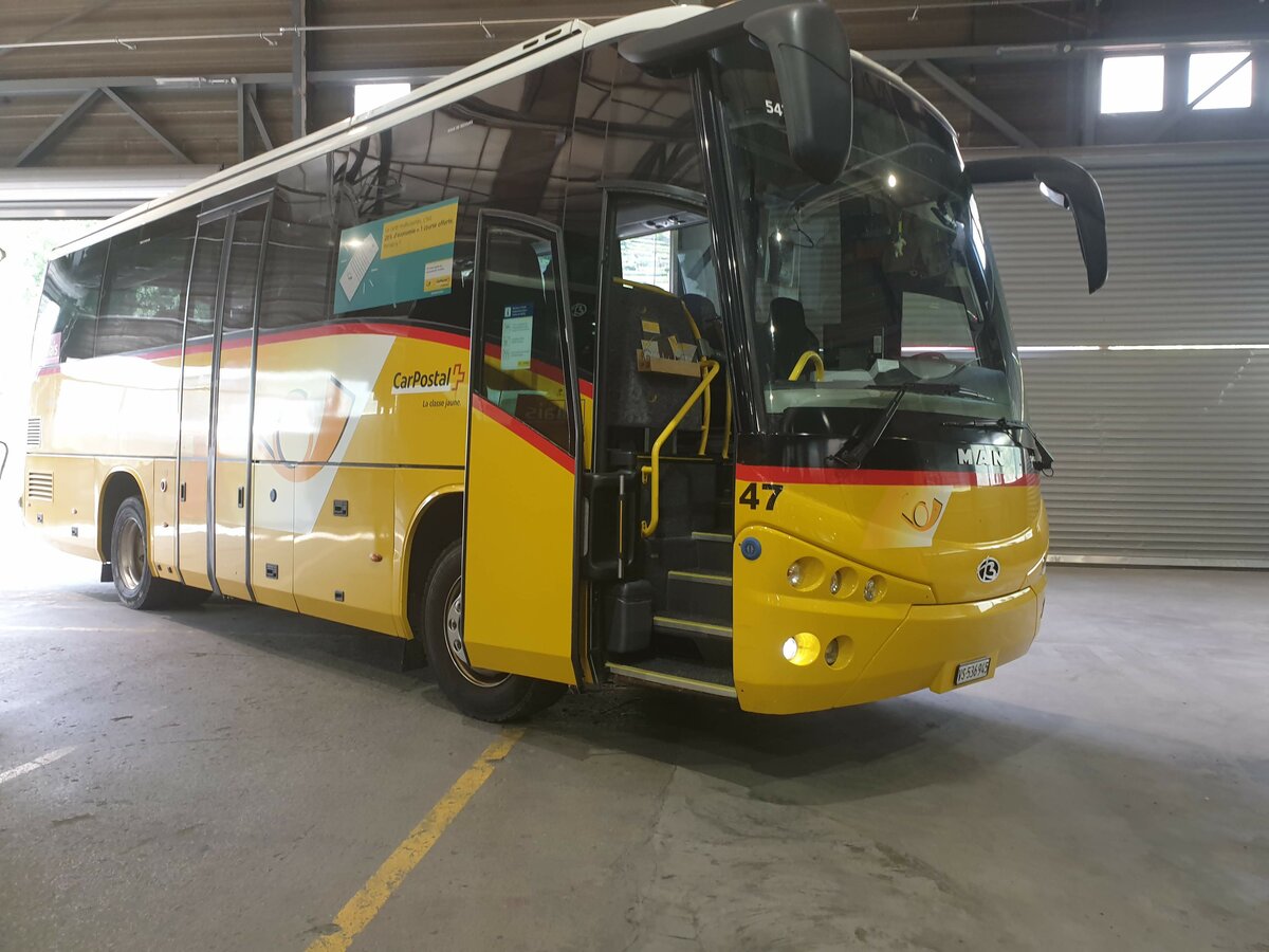 Postauto Wallis - Nr. 47/VS 536'945 - PID 5476 - MAN/Beulas (ex TMR Martigny Nr. 126) le 20 juin 2022  Sion, Garage Rgie