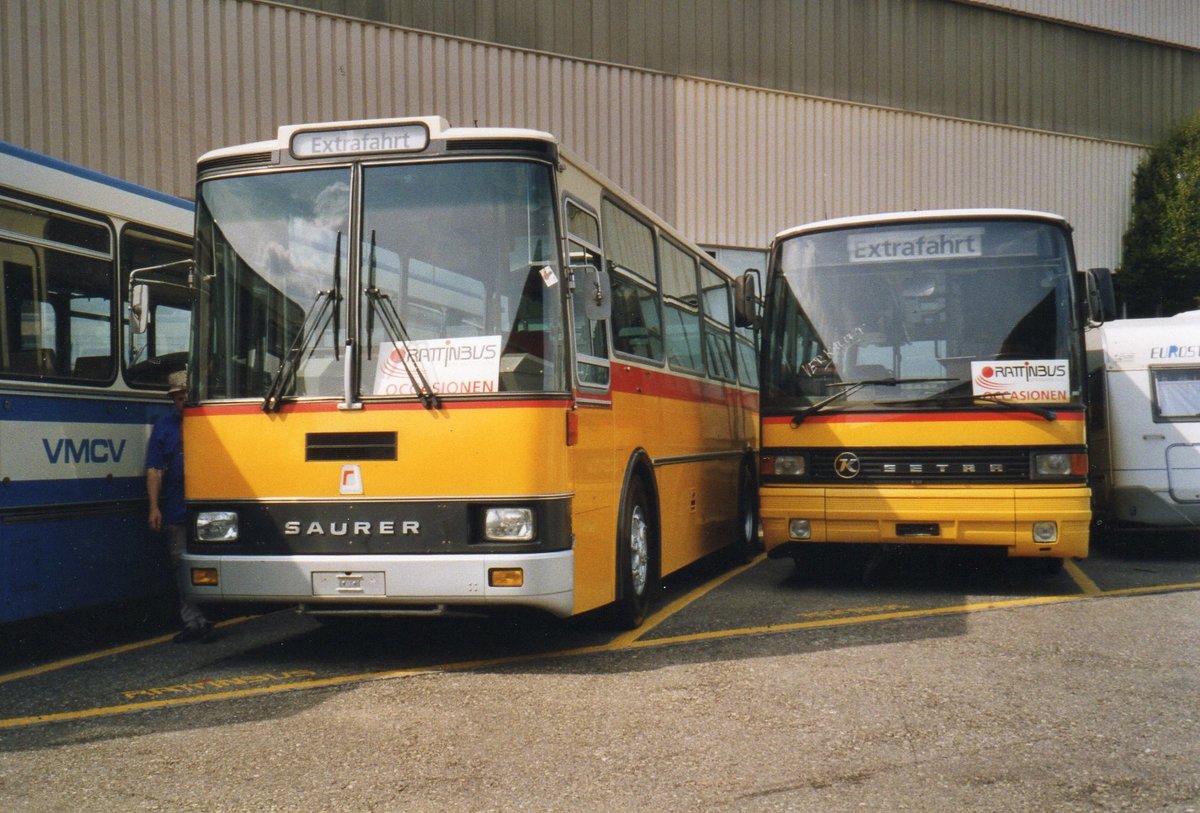 (R 2403) - Aus dem Archiv: Wohlgemuth, Hochwald - Saurer/R&J + PTT-Regie - P 25'008 - Setra am 27. Juni 2003 in Biel, Rattinbus