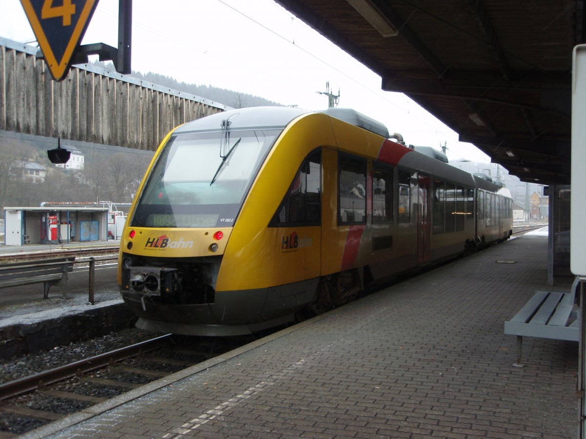 VT 262.2 der Hessischen Landesbahn als RB 92 aus Olpe in Finnentrop. 24.01.2015