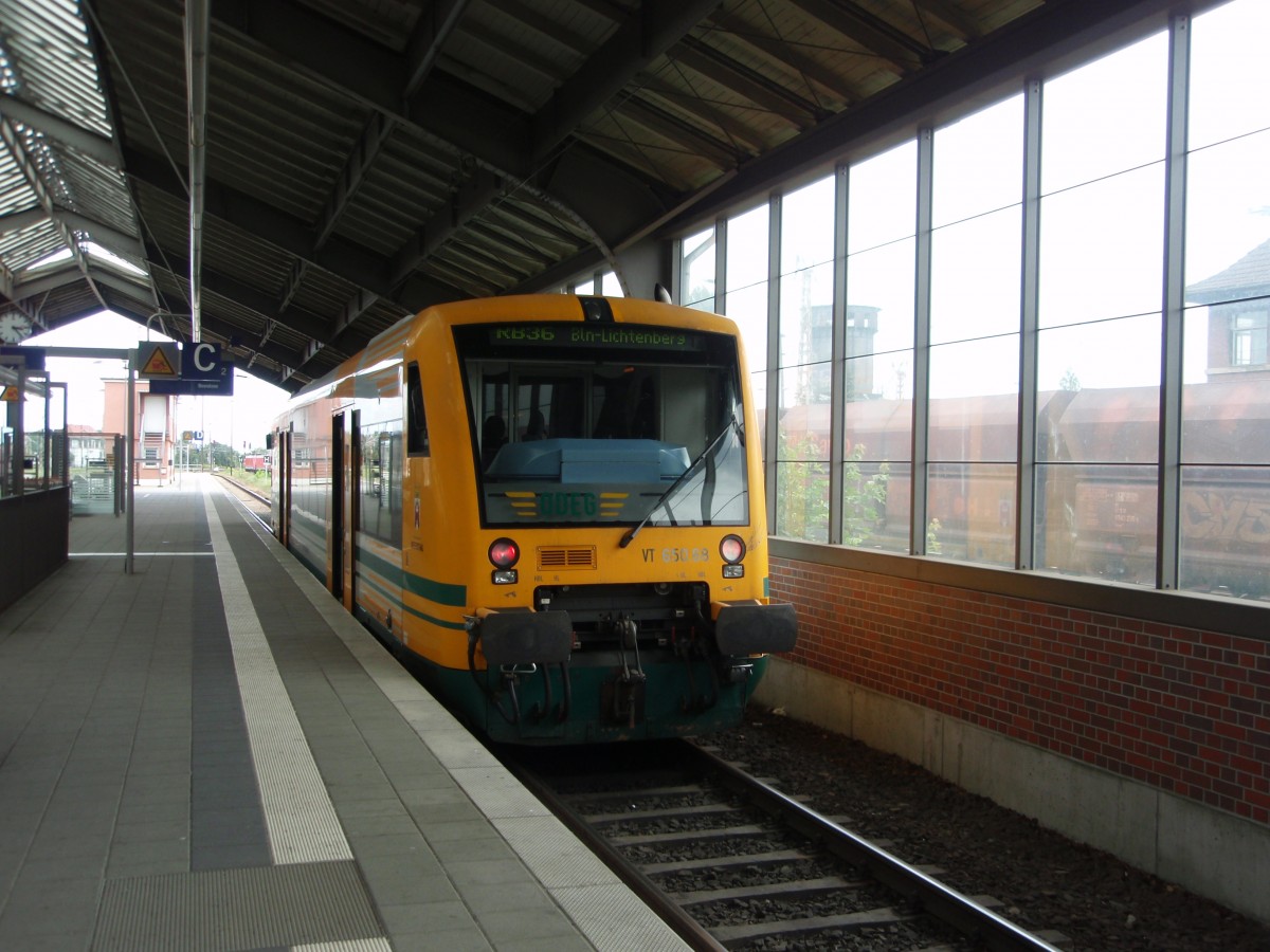 VT 650.68 der Ostdeutschen Eisenbahn als RB 36 nach Berlin-Lichtenberg in Frankfurt (Oder). 13.08.2014