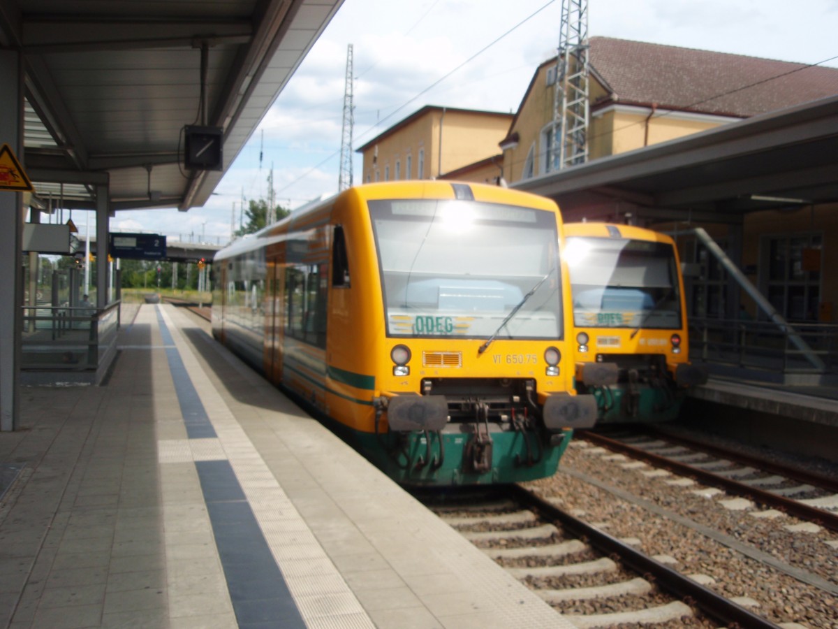 VT 650.75 der Ostdeutschen Eisenbahn als RB 60 nach Frankfurt (Oder) in Eberswalde Hbf. 13.08.2014