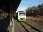 VT 020 der Erfurter Bahn als RB 50 Schweinfurt Stadt - Gemnden (Main) in Bad Kissingen.