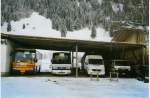 (081'807) - Gobeli, Lenk - Mercedes/Vetter (ex AVG Grindelwald Nr. 16; ex Danzas, Lugano) + Mercedes/Auwrter + Mercedes + BE 75'372 - Toyota am 11. Dezember 2005 in Lenk, Garage