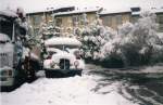 (015'812) - Brunner, Thun - FBW/Lauber (ex Tissot, Interlaken) im November 1996 in Thun-Lerchenfeld, Garage