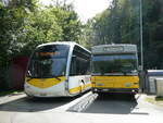 (255'296) - VBSH Schaffhausen - Nr. 35/SH 38'035 - Irizar (Teilaufnahme) + Wanner, Schleitheim - SH 48'096 - Saurer/Hess (ex Ruklic, Schaffhausen; ex VBSH Schaffhausen Nr. 40; ex VBSH Schaffhausen Nr. 19) am 17. September 2023 in Schaffhausen, Sommerwies