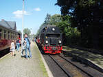 99 7232 der Harzer Schmalspurbahnen als HSB Brocken - Nordhausen Nord in Drei Annen Hohne.