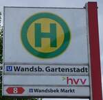(275'078) - hvv-Haltestellenschild - Hamburg, Wandsb.