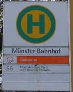 (186'506) - SSB/VVS-Haltestellenschild - Stuttgart, Mnster Bahnhof - am 12. November 2017