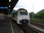460 511 der trans regio als RB 32 Mainz Hbf - Köln-Dellbrück in Bingen (Rhein) Hbf.
