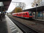 612 087 als RE 7 aus Augsburg Hbf in Lindau-Reutin. 19.11.2023
