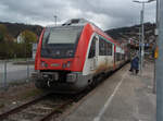 VT 122.2 der VIAS als RB 82 nach Frankfurt (Main) Hbf in Eberbach.