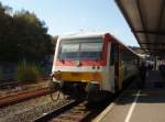 628 677 der Westerwaldbahn als RB 97 aus Daaden in Betzdorf (Sieg).