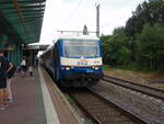 Ein 628 der Eisenbahnen und Verkehrsbetriebe Elbe-Weser als Moorexpress aus Bremen Hbf in Stade.