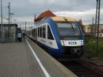 VT 801 der Veolia Verkehr Sachsen-Anhalt als HEX nach Halberstadt in Halle (Saale) Hbf. 26.10.2013