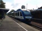 VT 800 der Veolia Verkehr Sachsen-Anhalt als HEX Halberstadt - Halle (Saale) Hbf in Sandersleben. 03.09.2014