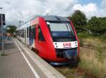 Ein VT 648 der Schleswig-Holstein-Bahn als SHB Neumnster - Bsum in Heide (Holst.).