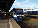 VT 807 der Transdev Sachsen-Anhalt als RE 4 nach Halle (Saale) Hbf in Goslar. 20.12.2015