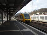 VT 264.2 der Hessischen Landesbahn als RB 90 nach Altenkirchen in Siegen Hbf. 05.02.2022