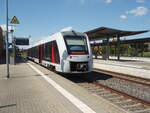 1648 910 der Abellio Rail Mitteldeutschland als RE 11 Thale Hbf - Magdeburg Hbf in Halberstadt. 10.08.2024