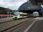 VT 305 der Erfurter Bahn als RB 21 aus Erfurt Hbf in Gera Hbf.