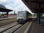 VT 064 der Vogtlandbahn als RB 4 nach Weischlitz in Gera Hbf.