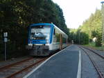650 057 der Freiberger Eisenbahn als RB 83 aus Freiberg (Sachs) in Holzhau.