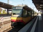 892 der Albtal-Verkehrsgesellschaft als S 31 nach Odenheim in Bruchsal. 15.08.2012