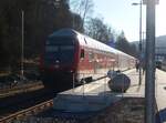 Ein Doppelstock Steuerwagen als RB 97 aus Korbach Hbf in Brilon Wald.