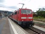 111 190 als RE aus Frankfurt (Main) Hbf in Heidelberg Hbf.