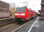 146 011 als RE 6 Dsseldorf Hbf - Minden (Westf.) in Rheda-Wiedenbrck.