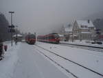 DB Regio NRW/647029/644-029-als-re-57-dortmund 644 029 als RE 57 Dortmund Hbf - Brilon Stadt in Brilon Wald. 02.02.2019