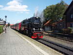 99 7241 der Harzer Schmalspurbahnen als HSB nach Brocken in Wernigerode Hbf.