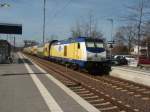 246 010 der metronom Eisenbahngesellschaft als ME Hamburg Hbf - Cuxhaven bei der Ausfahrt aus Buxtehude.