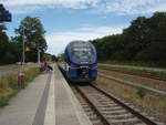 632 002 der Niederbarnimer Eisenbahn als RB 26 Berlin-Lichtenberg - Kostrzyn Osob in Seelow-Gusow.