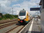 ET 445 100 der Ostdeutschen Eisenbahn als RE 8 nach Berlin Hbf in Elsterwerda.